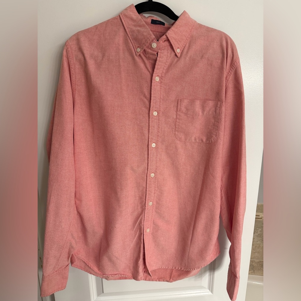 J. Crew Men's Coral Button-Down Shirt